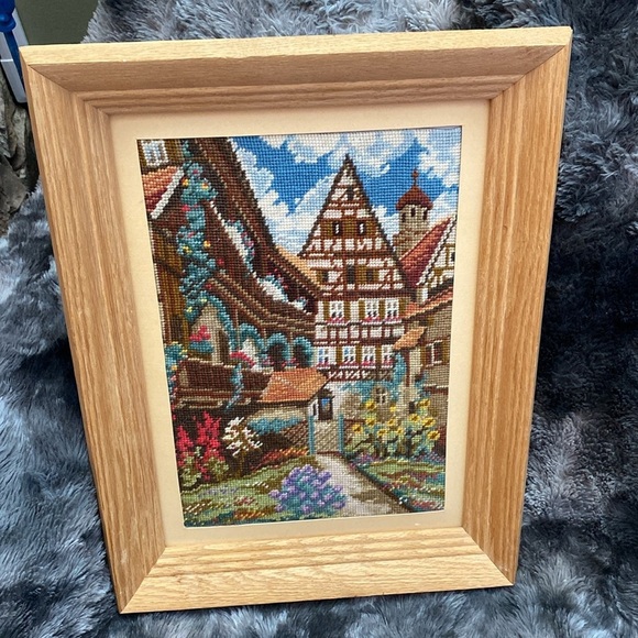 Framed Cross-Stitch Art with Wooden Frame - Picture 8 of 16